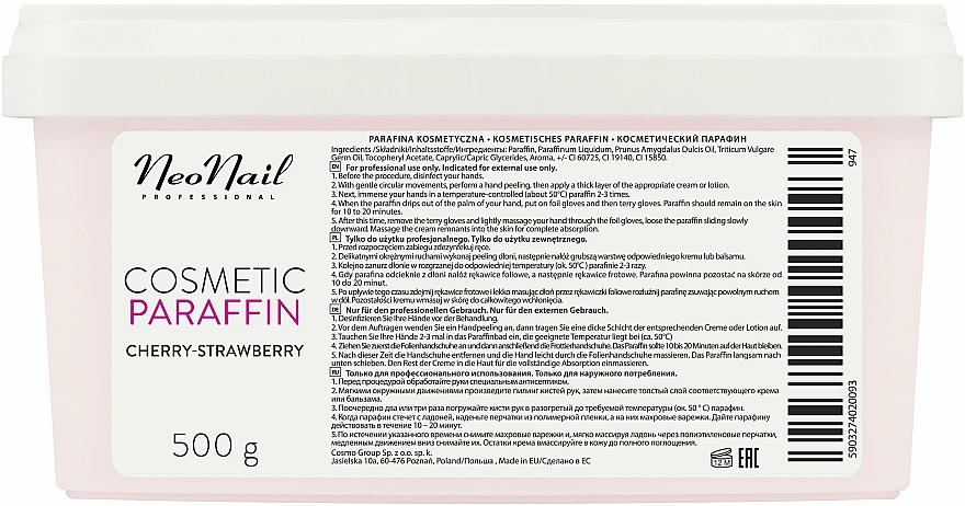 Kosmetisches Paraffin mit Erdbeer- und Kirschduft - NeoNail Professional — Bild N2