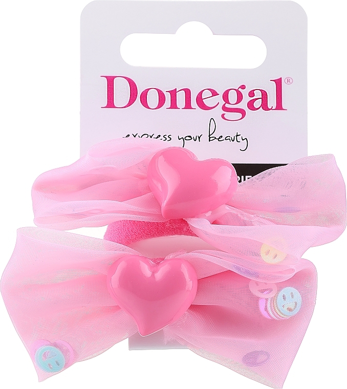 Donegal - Haarspangen-Set FA-5602 rosa Schleifen mit Herzen 2 St.  — Bild N1
