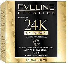 Anti-Falten Nachtcreme für das Gesicht mit Schneckensekret und Kaviar - Eveline Prestige 24k Snail & Caviar Anti-Wrinkle Night Cream — Bild N2