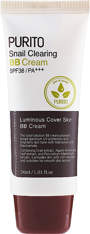 Aufhellende Anti-Falten BB Gesichtscreme mit Schneckenextrakt SPF 38 - Purito Snail Clearing BB Cream SPF38/PA+++