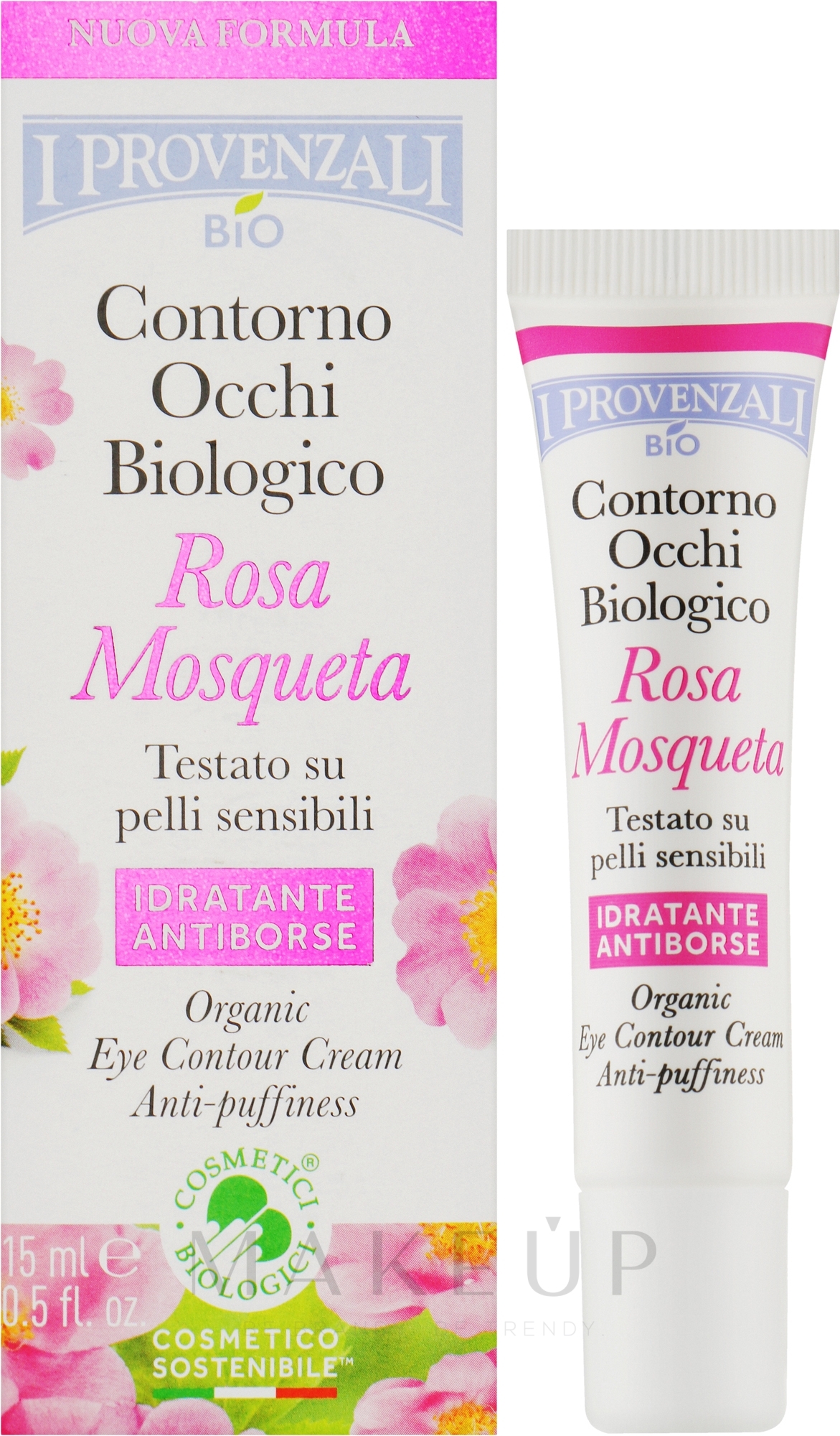 Creme für die Augenpartie - I Provenzali Rosa Mosqueta Organic Eye Contour Cream — Bild 15 ml