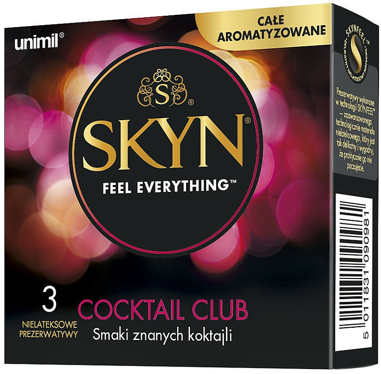 Kondome Skyn Feel Everything Cocktail Club 3 St. - Unimil Skyn Cocktail Club — Bild N1