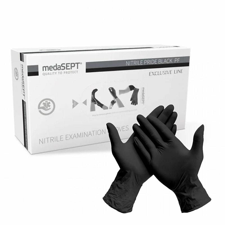 Nitrilhandschuhe, Größe S, schwarz - Medasept Nitrile Black Examination Gloves — Bild N1