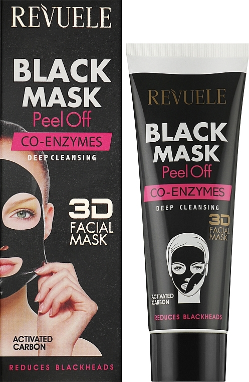 Schwarze Peel-Off Gesichtsmaske mit Coenzym Q10 - Revuele Black Mask Peel Off Co-Enzymes — Bild N2