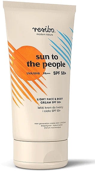 Leichte Gesichts- und Körpercreme SPF50+ - Resibo Sun To The People Light Face & Body Cream Spf50+ — Bild N1