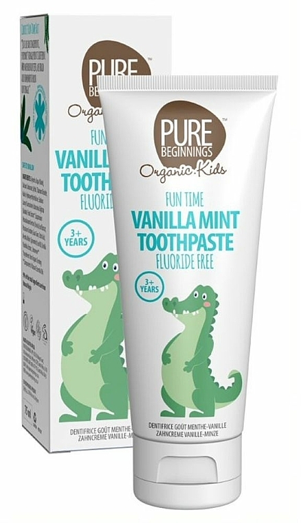 Fluoridfreie Kinderzahnpasta 3+ Jahre mit Vanille-Minze-Geschmack und Xylitol - Pure Beginnings Vanilla Mint Toothpaste — Bild N1