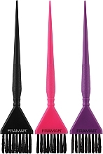 Haarfärbepinsel-Set schwarz, violett, rosa 3 St. - Framar Needle Coloring Brush — Bild N1