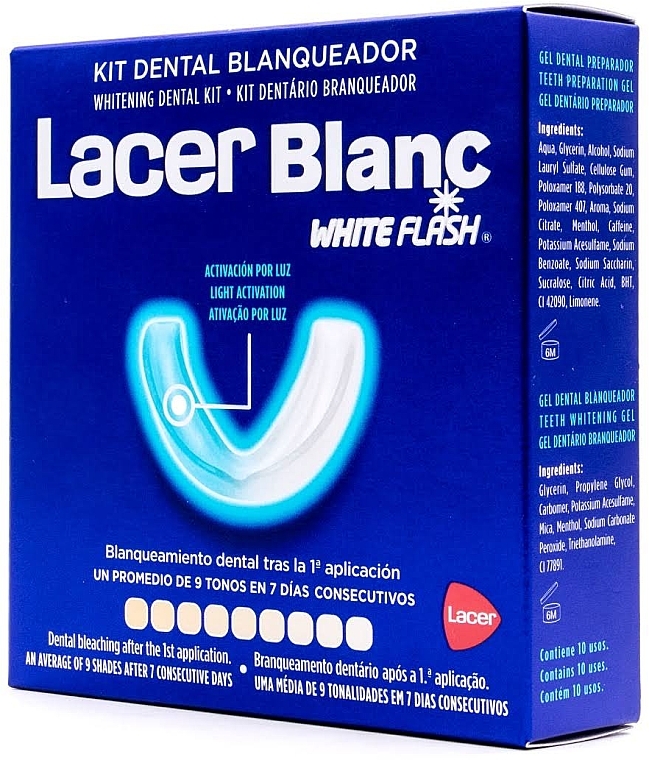 Zahnpflegeset - Lacer Blanc White Flash Set (gel/15ml + gel/30ml + ac/1pcs) — Bild N1