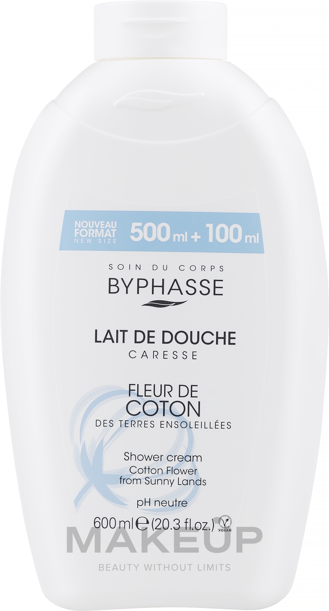 Duschcreme mit Baumwollblüten - Byphasse Caresse Shower Cream Coton — Bild 600 ml