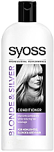 Haarspülung gegen Haarbruch für graues und blondes Haar - Syoss Blond & Silver Conditioner — Bild N1