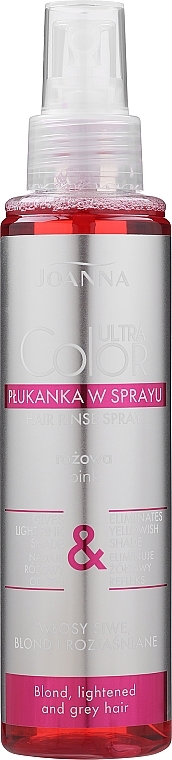 Rosa Tönungsspray für graues, helles und blondiertes Haar - Joanna Ultra Color System Hair Spray Lotion