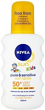 Düfte, Parfümerie und Kosmetik Sonnenschutzspray-Lotion für Kinder SPF 50+ - NIVEA Sun Kids Pure & Sensitive Spray SPF 50+