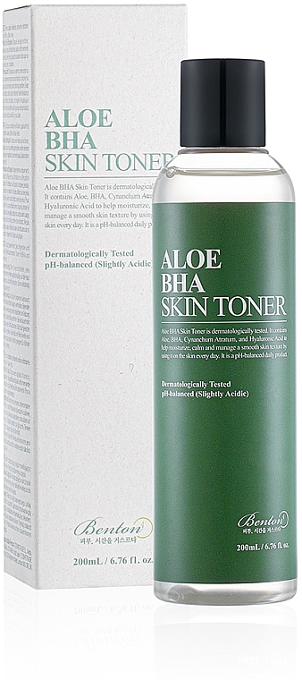 Feuchtigkeitsspendendes Gesichtstonikum mit Aloe-Wasser und Salicylsäure - Benton Aloe BHA Skin Toner