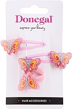 Klick-Klack Haarspangen FA-5663+1 rosa mit Schmetterlingen - Donegal — Bild N1