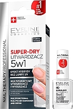 Düfte, Parfümerie und Kosmetik 5in1 Nagelüberlack - Eveline Cosmetics Nail Therapy Professional Super-Dry Top Coat