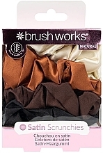 Düfte, Parfümerie und Kosmetik Satin-Haargummi 4 St. - Brushworks Natural Satin Scrunchies 