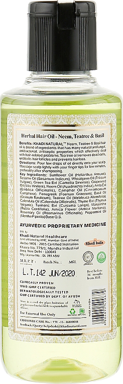 Natürliches Öl gegen Schuppen und Haarausfall - Khadi Organique Henna Rosemary Hair Oil — Bild N2