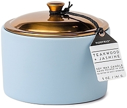 Duftkerze Teakholz und Jasmin - Paddywax Hygge Ceramic Candle Blue Teakwood & Jasmine — Bild N1