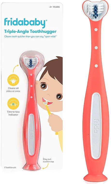 3D-Zahnbürste für Kinder, rosa - Frida Baby Triple-Angle Toothhugger — Bild N1