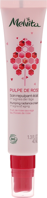 Glättende Creme für strahlende Haut gegen die ersten Zeichen der Hautalterung - Melvita Pulpe De Rose Plumping Radiance Cream — Bild N2
