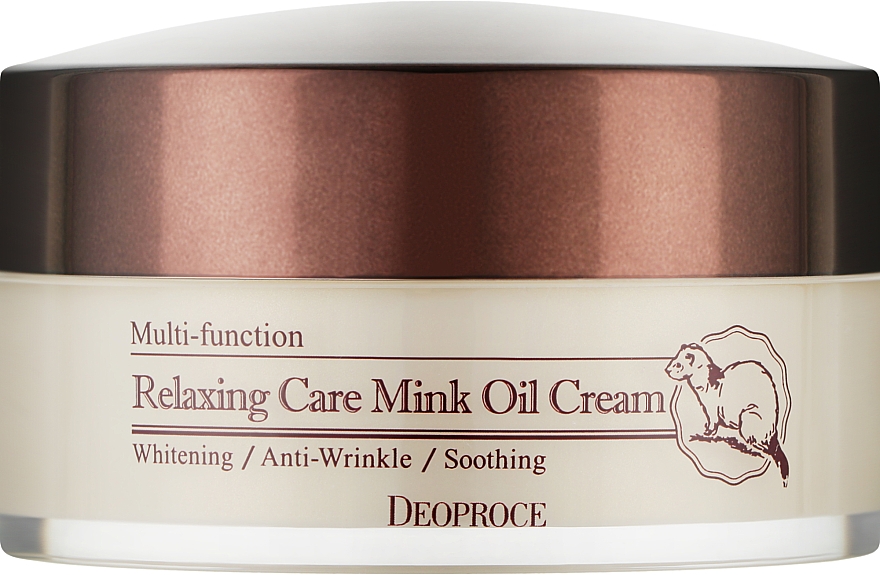 Beruhigende Anti-Falten Gesichtscreme mit Nerzöl - Deoproce Relaxing Care Mink Oil Cream — Bild N1