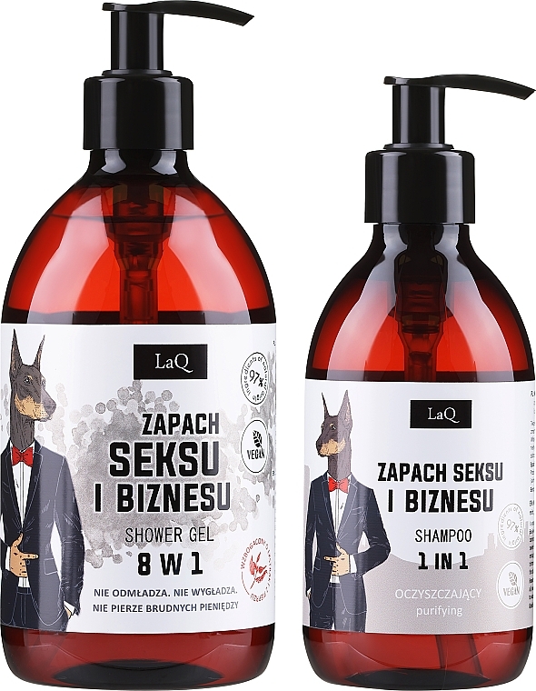 Haar- und Körperpflegeset - LaQ Doberman (Duschgel 500ml + Shampoo 300ml) — Bild N2