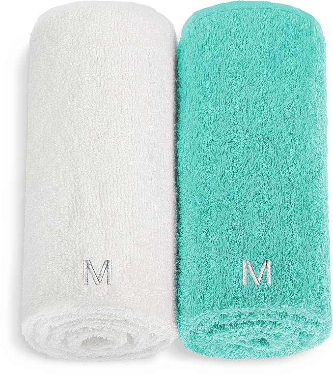 Gesichtstücher-Set weiß und türkis Twins - MAKEUP Face Towel Set Turquoise + White — Bild N1