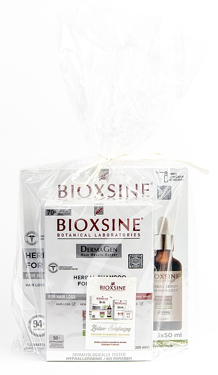 Set gegen Haarausfall - Bioxsine Dermagen White (Shampoo 300ml + Serum 3x50ml)  — Bild N2