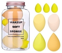 Make-up-Schwamm-Set im Tiegel 7 St.  - Ecarla Makeup Soft Sponge Creamy Red Yellow  — Bild N1