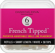 French Nagel-Tips - Dashing Diva French Tipped Short White 50 Tips Size 6 — Bild N1