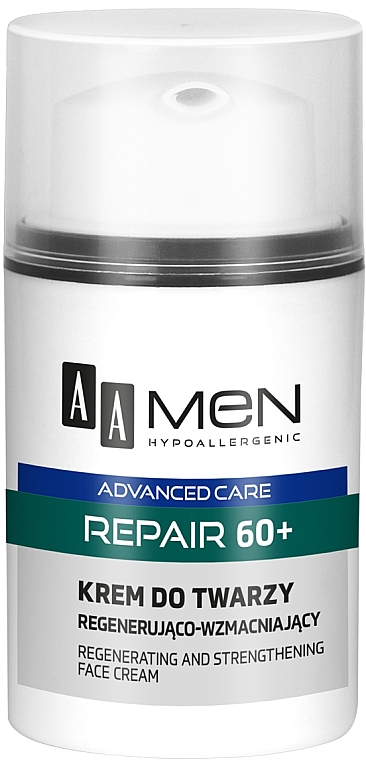 Regenerierende und stärkende Gesichtscreme mit Vitamin E und Hyaluronsäure für Männer 60+ - AA Men Advanced Repair 60+ Face Cream — Bild N2