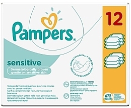 Feuchttücher für Babys 12x56 St. - Pampers Sensitive Wipes — Bild N1