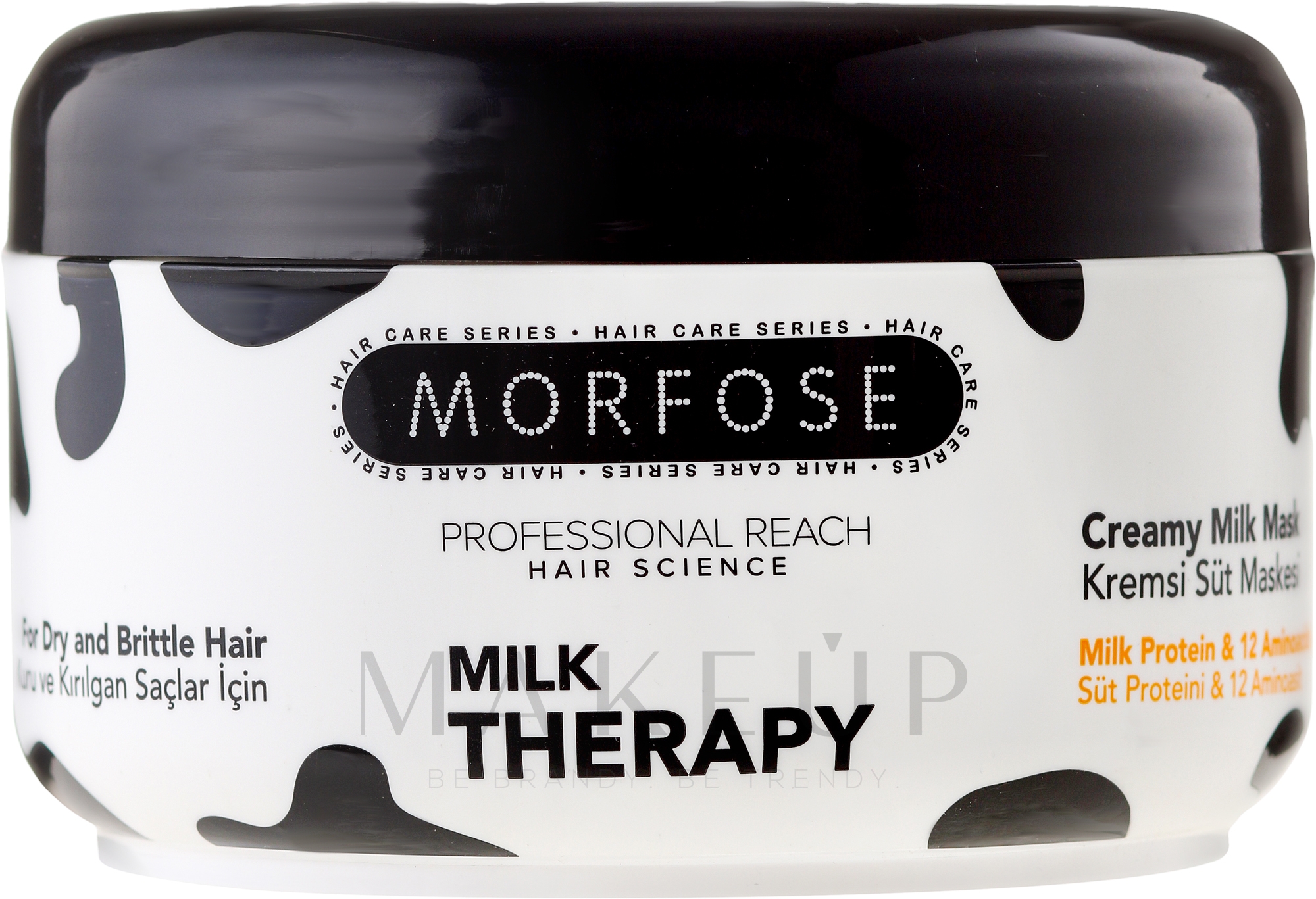 Reichhaltige Haarmaske für trockenes und sprödes Haar mit Milcheiweiß - Morfose Milk Therapy Creamy Mask — Bild 500 ml