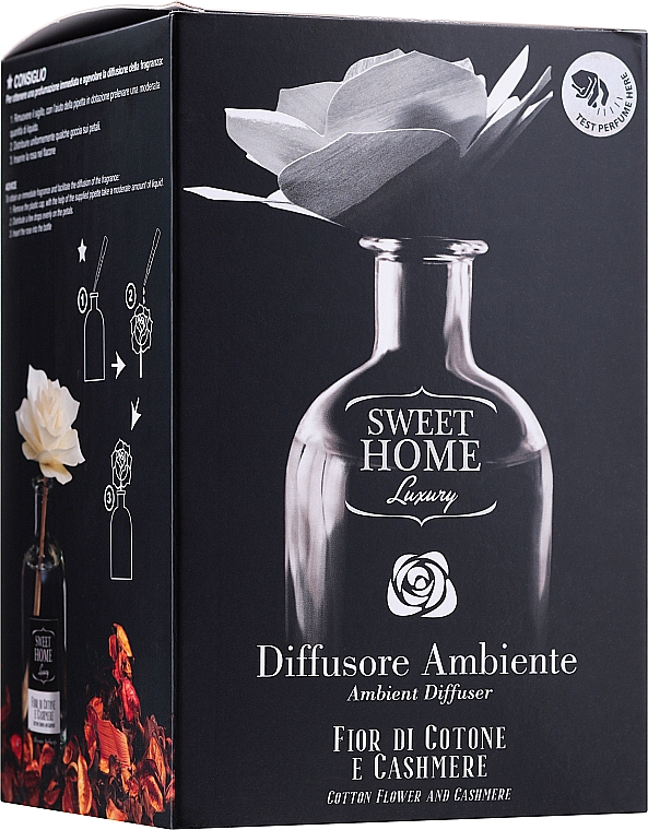 Aroma-Diffusor mit Duftblume Baumwolle und Kaschmir - Sweet Home Collection Luxury Profumatore Ambiente Con Fiore Fiore Di Cotone e Cashmere — Bild N1