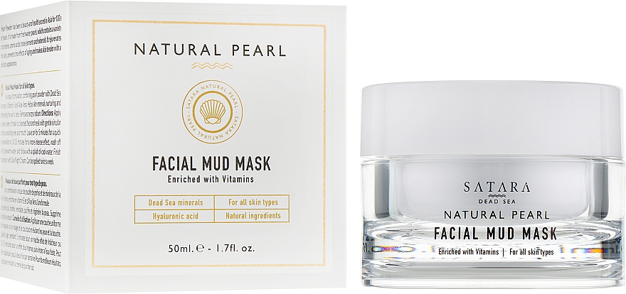 Gesichtsmaske mit Mineralien und Salzen aus dem Toten Meer - Satara Natural Pearl Facial Mud Mask — Bild N1