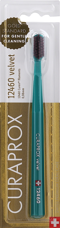 Zahnbürste Velvet CS 12460 grün mit weinroten Borsten - Curaprox — Bild N1