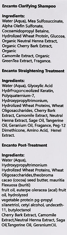 Set - Encanto Brazilian Keratin Treatment Kit (shmp/473ml + treatm/473ml + cond/473ml) — Bild N2