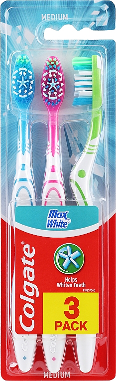 Zahnbürste - Colgate Max White Medium Toothbrush 3 Pack — Bild N1