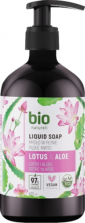 Flüssigseife Lotus und Aloe - Bio Naturell Lotus & Aloe Liquid Soap  — Bild N1