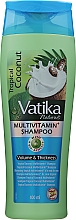 Düfte, Parfümerie und Kosmetik Shampoo für mehr Volumen mit Kokosnuss - Dabur Vatika Tropical Coconut Multivitamin Shampoo