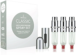Düfte, Parfümerie und Kosmetik Nachfüllbare Parfümzerstäuber silber - Travalo Classic HD Silver Set (Parfumzerstäuber 3x5ml + Etui)