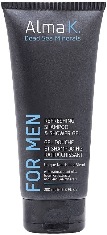 2in1 Erfrischendes Shampoo und Duschgel für Körper und Haar - Alma K For Men Refreshing Shampoo and Shower Gel — Bild N1
