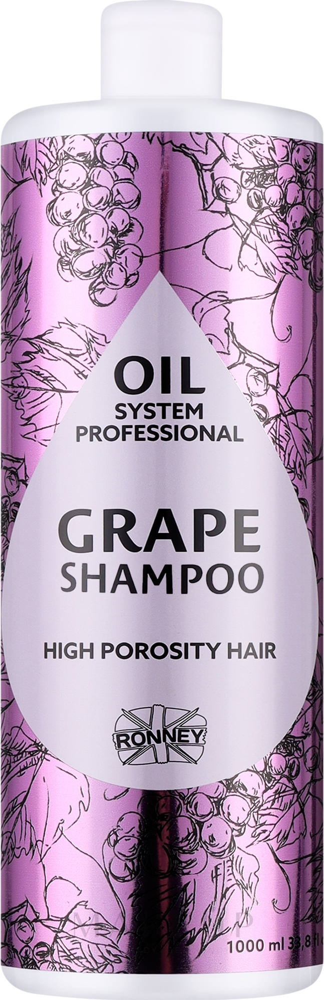 Haarshampoo mit Traubenöl - Ronney Professional Oil System High Porosity Hair Grape Shampoo — Bild 1000 ml
