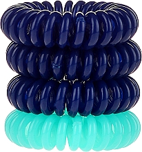 Haargummis dunkelblau, türkis 4 St. - Hair Springs — Bild N2