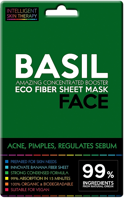 Tuchmaske für das Gesicht mit Basilikumextrakt - Beauty Face Intelligent Skin Therapy Mask — Bild N1