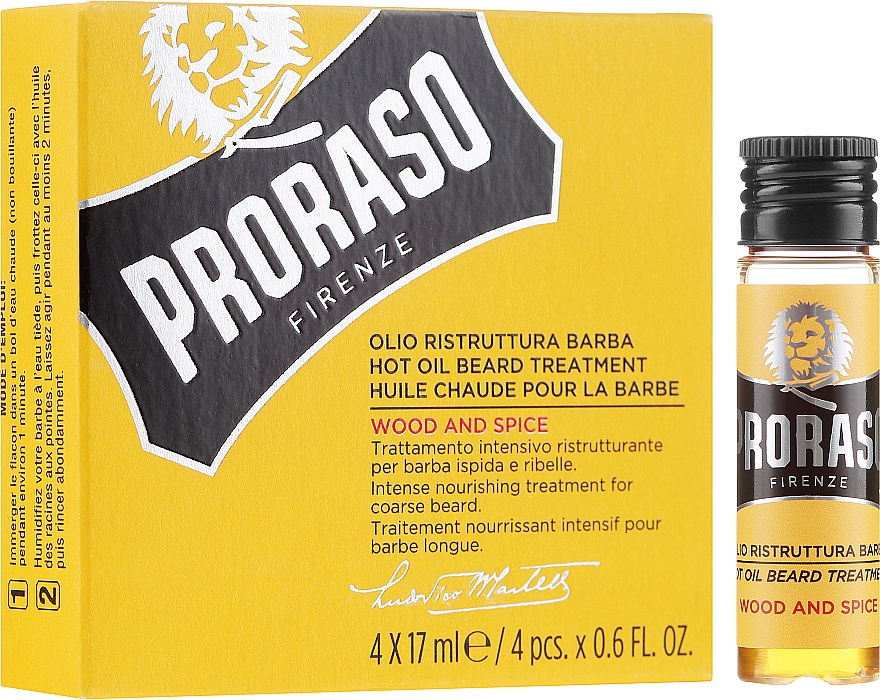 Bartöl mit Holz und Gewürze 4 St. - Proraso Hot Oil Beard Treatment — Bild N1