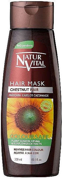 Haarmaske mit Keratin, Henna und Sonnenblumen-Extrakt für Kastanie-Haaren - Natur Vital Coloursafe Henna Hair Mask Chestnut Hair — Bild N1