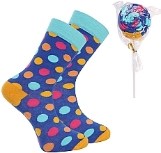 Düfte, Parfümerie und Kosmetik Lange Socken Lutscher blau mit bunten Punkten - Moraj