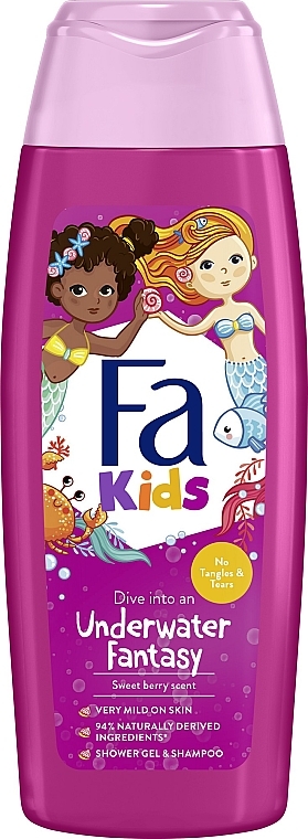 2in1 Sanftes Duschgel und Shampoo für Kinder mit süßem Beerenduft - Fa 