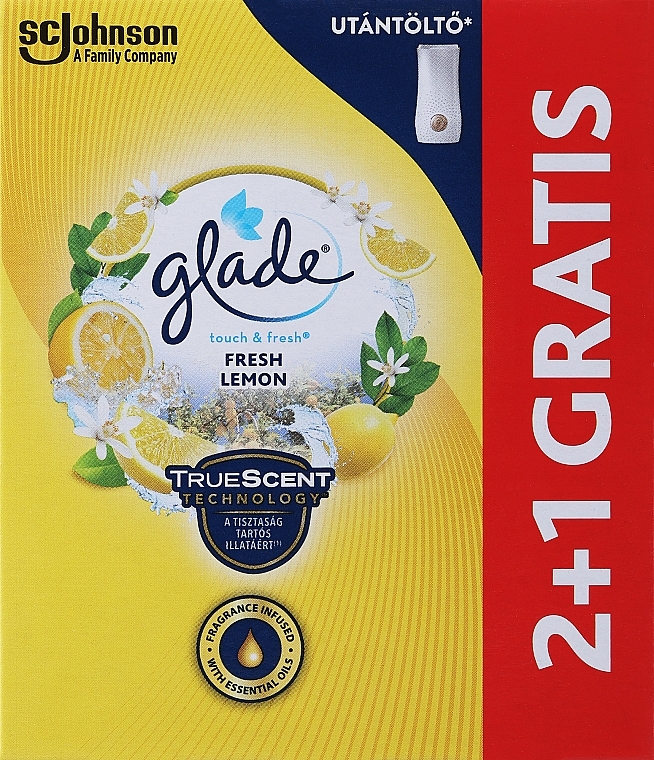 Glade Touch & Fresh Fresh Lemon  - Nachfüllflasche mit Mini-Spray Lemon 3 St. — Bild N1